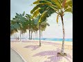 How To Paint Palm Trees Gouache Painting Fort Lauderdale Beach
