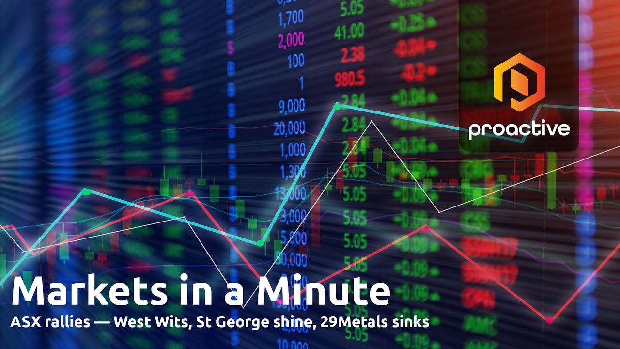 Markets in a Minute: West Wits, St George shine, 29Metals sinks
