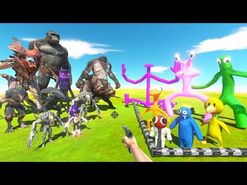 FPS Avatar Rescues Rainbow Friends and Fights King Kong Team - Animal Revolt Battle Simulator