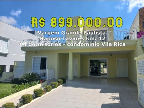 4 DORMITÓRIOS - CONDOMÍNIO VILA RICA - VARGEM GRANDE PAULISTA/COTIA/RAPOSO TAVARES-45KM DE SÃO PAULO