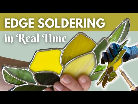 Real Time Edge Soldering for Stained Glass | Relaxing Edge Beading Tutorial