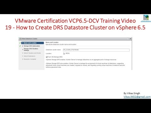 VMware Certification VCP 6.5  - 19 How to Create DRS Datastore Cluster on vSphere 6.5