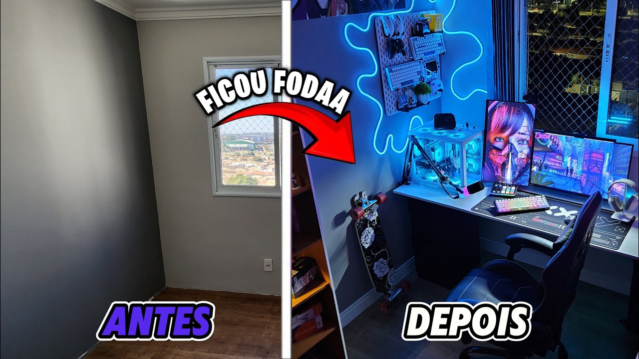 Transformei meu quarto vazio no meu novo Quarto Gamer! (pt2)