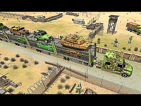 US Army Train Transporter Truck Driving Games - Level 2