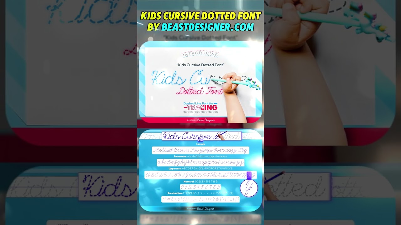 Kids Cursive Dotted Font by Beast Designer