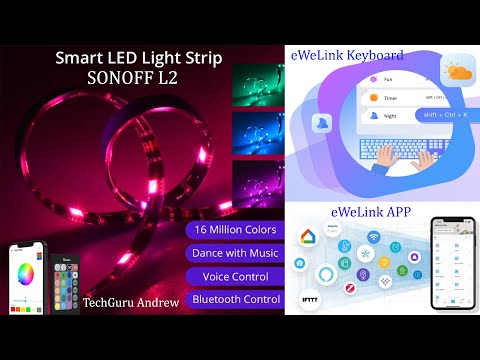 SONOFF L2 Wifi LED juostos komplektas 2 metrų ilgumo (Wifi, Bluetooth) video