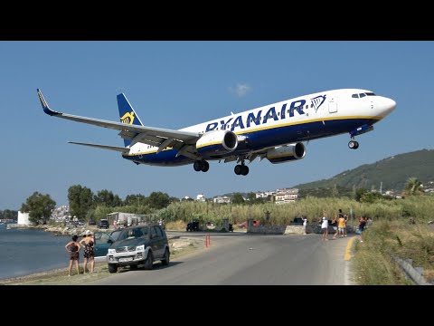 Skiathos Airport Summer 2024 Crazy low landings + Powerful Jetblast Departures! Planespotting in 4K