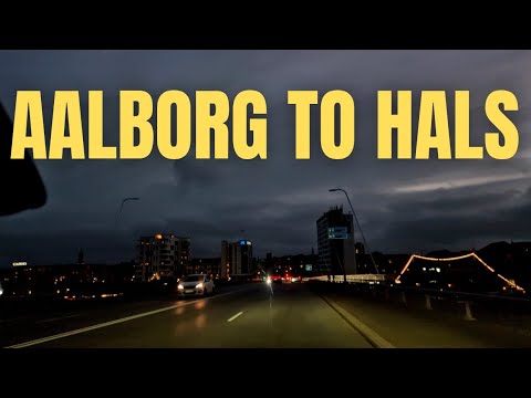 Relaxing 4K Night Drive in Denmark | Aalborg, Nørresundby & Limfjordsbroen POV