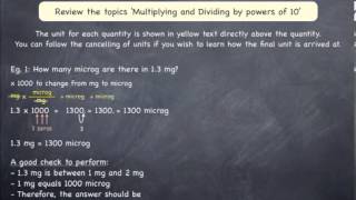 Converting between micrograms, mg, g and kg: Examples (Part 1)