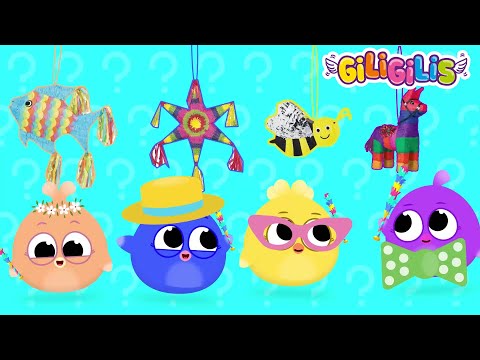 🎊 Pinata Party | Fun Kids Songs, Learning ABCs, Numbers, Colors 🌈Joyful Cartoon Adventures|Giligilis