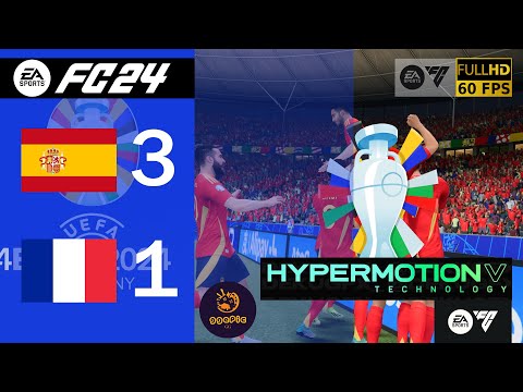 EURO 2024 - SPAIN VS FRANCE (3-1) - SEMIFINAL [FULLHD 60FPS]