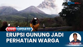 Pelintas Jalan Rela Berhenti Abadikan Indahnya Erupsi Gunung Lewotobi, Abu Tebal Membumbung Tinggi