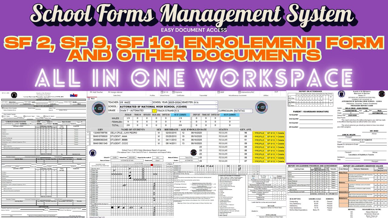 Automated DepEd School Forms in One Workspace: SF 2, SF 9, SF 10, BEEF, Student's Profiling and More