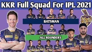Vivo IPL 2021 Kolkata Knight Riders Final Squad | KKR Team Players List 2021