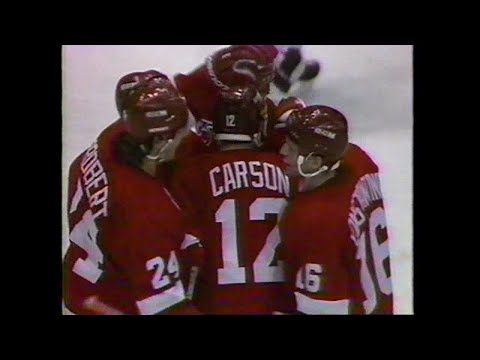91/92 RS: SJ @ Det Highlights - 2/15/92 (Carson Hat Trick)
