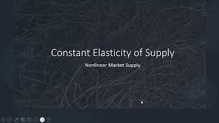 Constant Elasticity of Supply