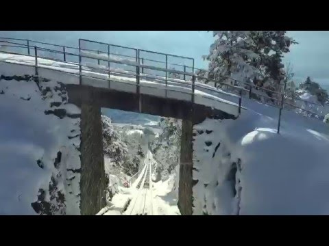 Funicular Montana-Sierre in winter