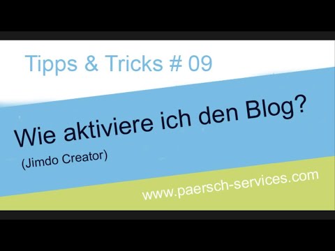 Jimdo Creator: wie aktiviere ich den BLOG auf meiner Website?