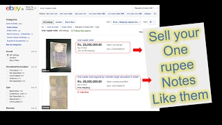 HOW TO SELL YOUR 1 RUPEE NOTE WITH EBAY.in AND How to Become a Millionaire English