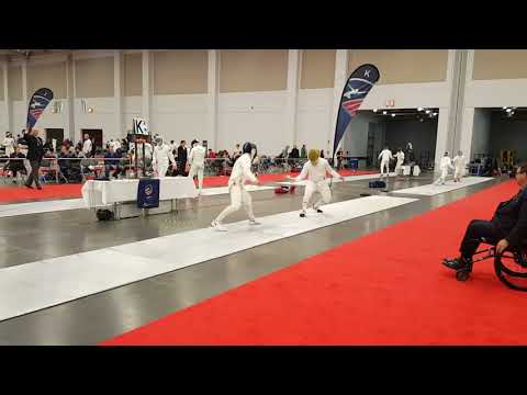 Jonah Cho fencing Darius Zacharakis at Jan NAC Div I