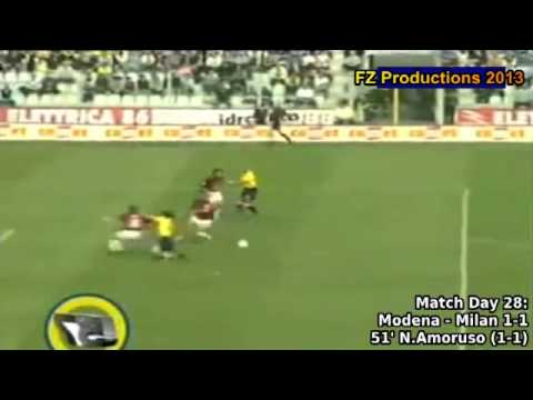 Serie A 2003-2004, day 28 Modena - Milan 1-1 (N.Amoruso goal)