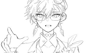 【手描きNIJISANJI EN】レイニースノードロップ【Ike Eveland Graduation Tribute】　原画公開-Original painting release-