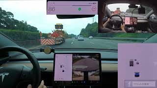 [分享] 當Autopilot成功辨識國道緩撞車 (雙鏡頭)