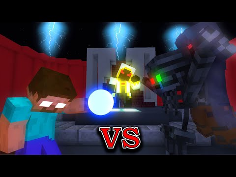 Herobrine VS Wither Skeleton Evil King Attack  - Minecraft Animation