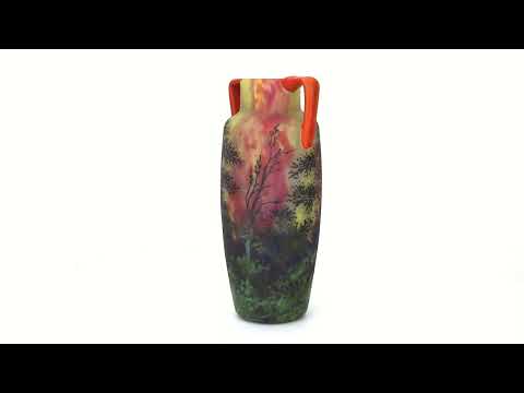 Daum Nancy - "Burning Forest" Art Nouveau vase - Antiques Emporium Glass Collection