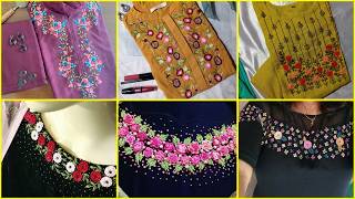 Front neck kurti designs / back neckline embroidery designs / eid dresses / hand embroidery designs