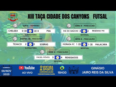 XIII TAÇA CIDADE DOS CANYONS 2025 ⚽ FUTSAL  | BASE E ADULTO | COM IMAGENS | 09/11/2025