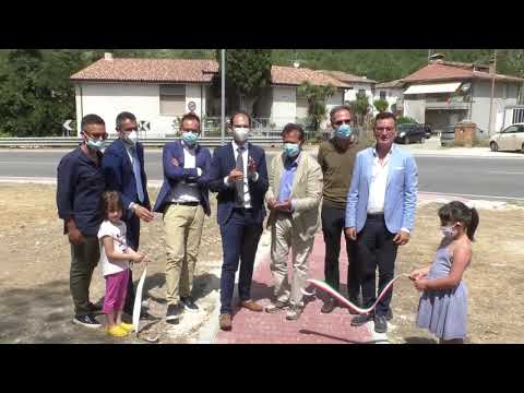 Basciano, inaugurato il nuovo tratto di marciapiede sulla SS150 a Zampitto