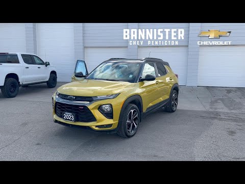2023 Chevrolet TrailBlazer AWD 4dr RS in Yellow for sale at Bannister Chevrolet Penticton in Penticton, BC