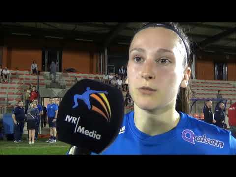 Interview with Gwen Duijsters after the Play OFF 1 match round 1 for the Belgium Super League