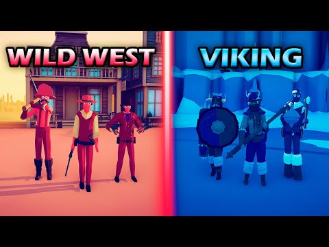 WILD WEST TEAM vs VIKING TEAM - Totally Accurate Battle Simulator TABS