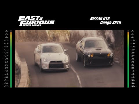 Fast and Furious 6 Engine Sounds - Nissan GTR & Dodge SRT8