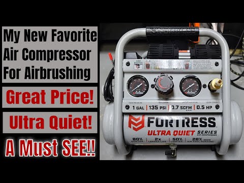 Fortress Ultra Quiet 1 Gallon Air Compressor Review - My New Favorite Airbrush Compressor!