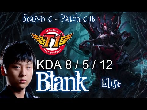 SKT T1 Blank ELISE vs GRAGAS JUNGLE - Patch 6.15 KR Ranked | League of Legends