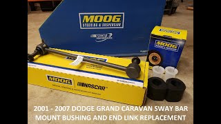 ✅  DETAILED 2001 - 2007 DODGE GRAND CARAVAN SWAY BAR MOUNTING BUSHING AND END LINK REPLACEMENT