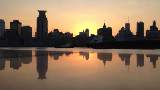 Sunset in Pudong, The Bund, Shanghai, China