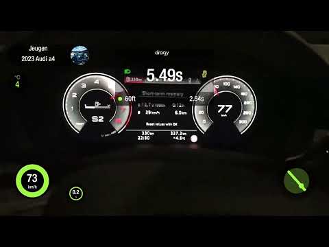 2023 Audi A4 35tfsi 2.0 110kw 0-100 kmh acceleration with dragy