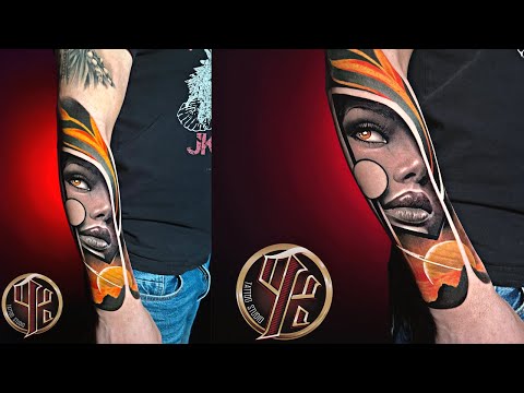 Girl's Face Arm Tattoo by Tattoo Studio Pattos Keppos | Wien