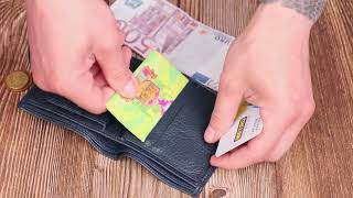 Модний чоловічий гаманець з натуральної зернистої шкіри Canpellini 21746 синій