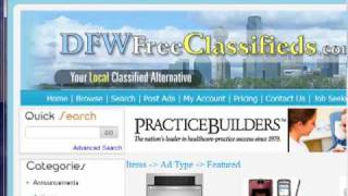 DFW Craigslist Alternative - DFWFreeClassifieds.com - Sell Locally - Use Video - Social Networking