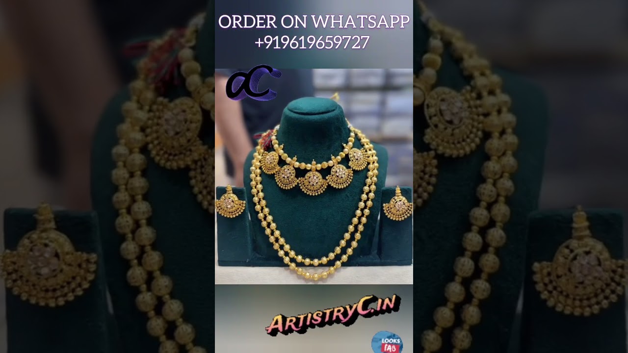 Janhvi Kapoor Inspired Temple Jewelry Choker & Matar Mala Set by ArtistryC