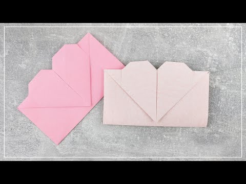 DIY Origami Briefumschlag mit Herz falten | schöne Geschenkidee aus Papier