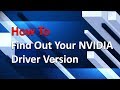 How To Find NVIDIA driver version