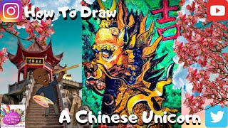 How To Draw A Chinese Unicorn  #Qilin #fengshui