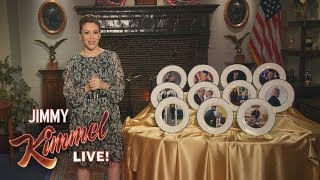 Alyssa Milano Presents Donald Trump Commemorative Plates