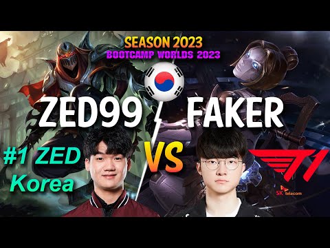ZED99 vs T1 Faker - ZED99 ZED vs Faker ORIANNA Mid - Patch 13.19 KR Ranked